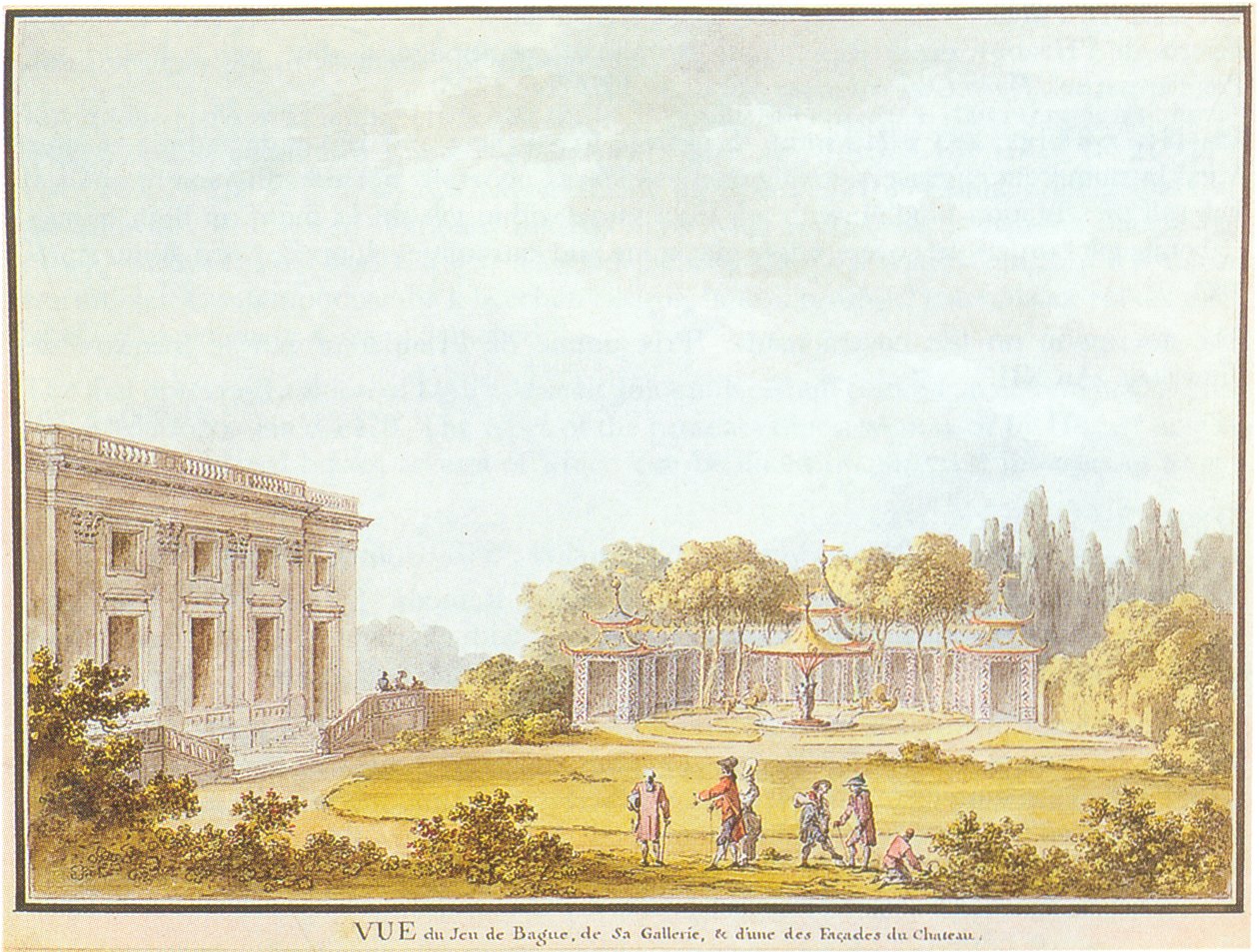 View of the Ring Game, the Gallery, and One of the Facades of the Castle by Claude Louis Chatelet