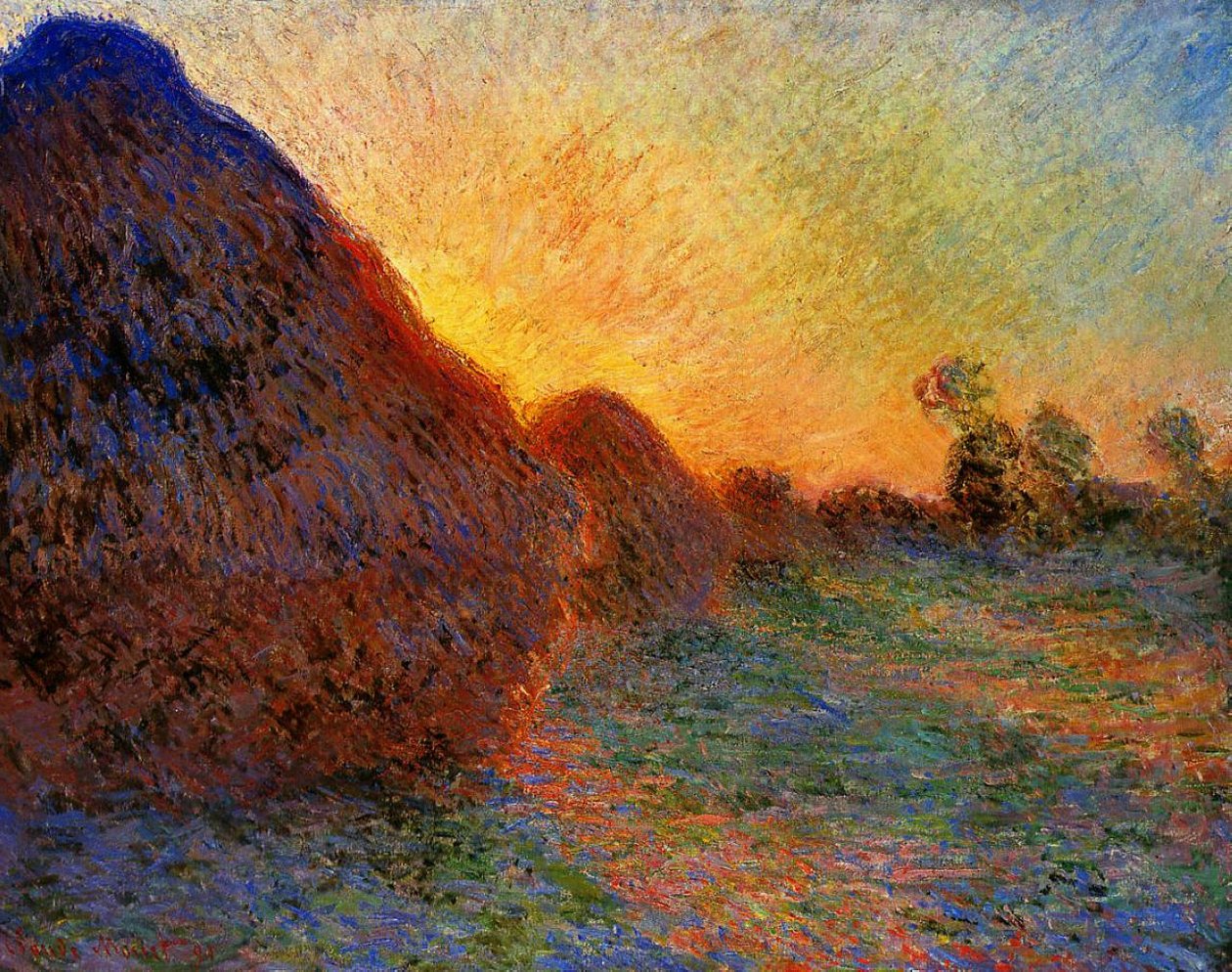 Haystacks by Claude Monet