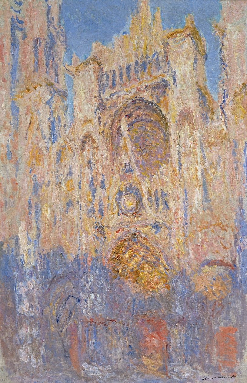 Rouen Cathedral, Effects of Sunlight, Sunset by Claude Monet