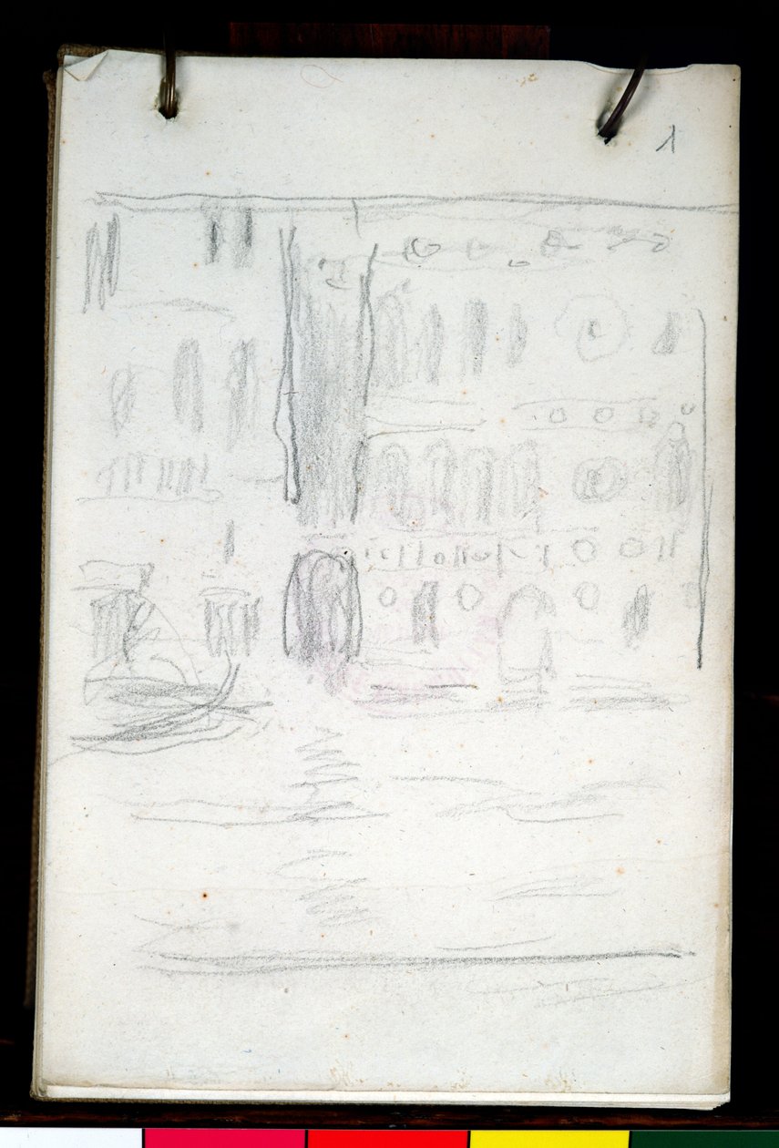 Sketch of Palazzo Dario by Claude Monet