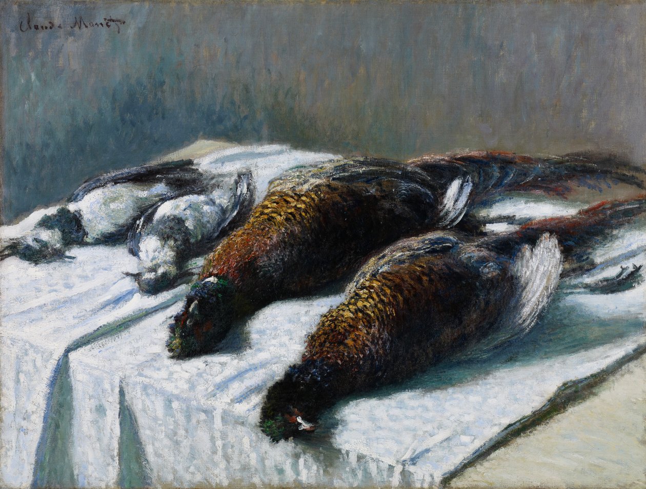 Still life with pheasants and plovers by Claude Monet