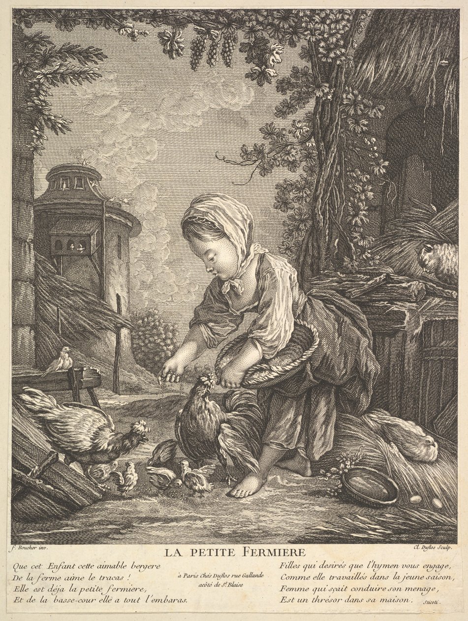 The Little Farm Girl, ca. 1753 by Claude Augustin Duflos