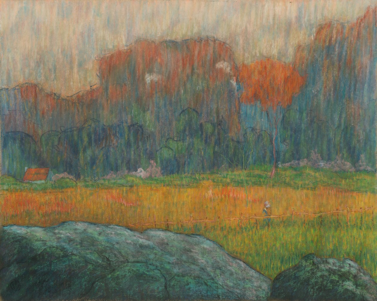 Landscape with Figure and Houses by Claude Emile Schuffenecker