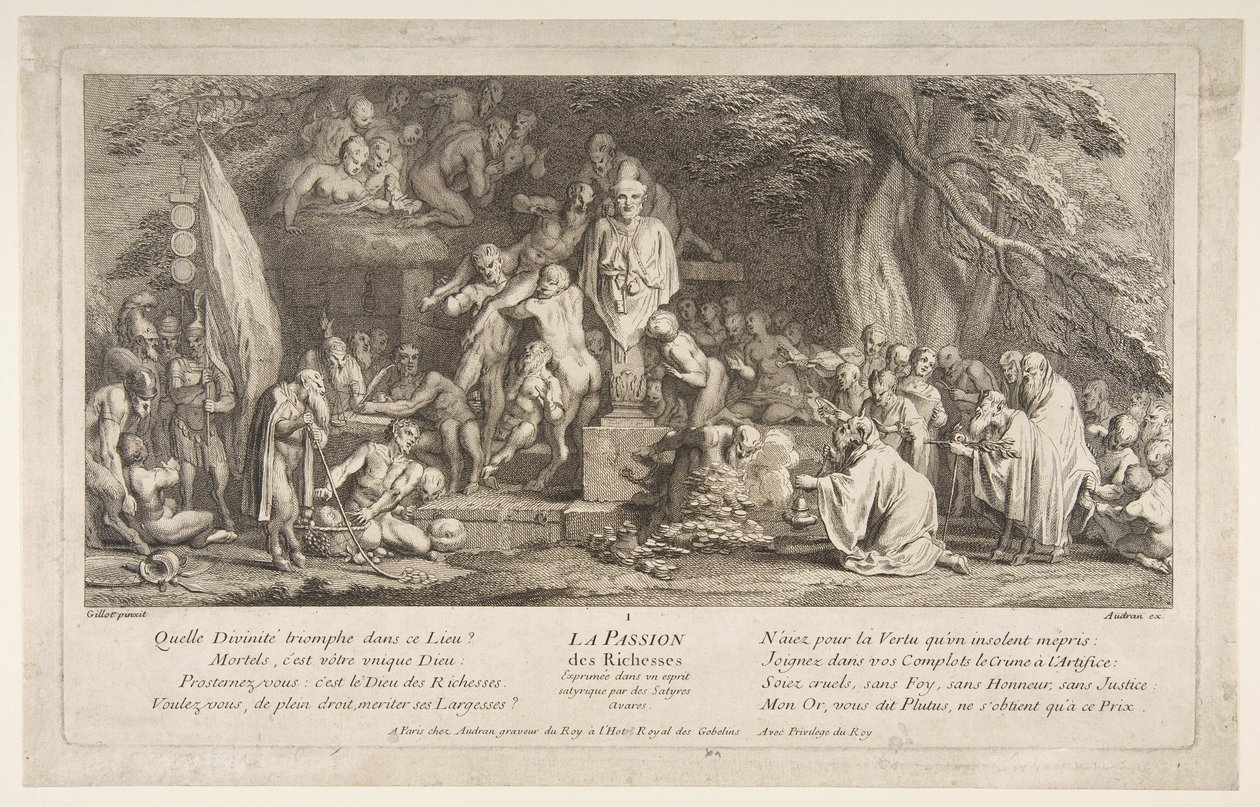 The Passion for Wealth by Claude Gillot
