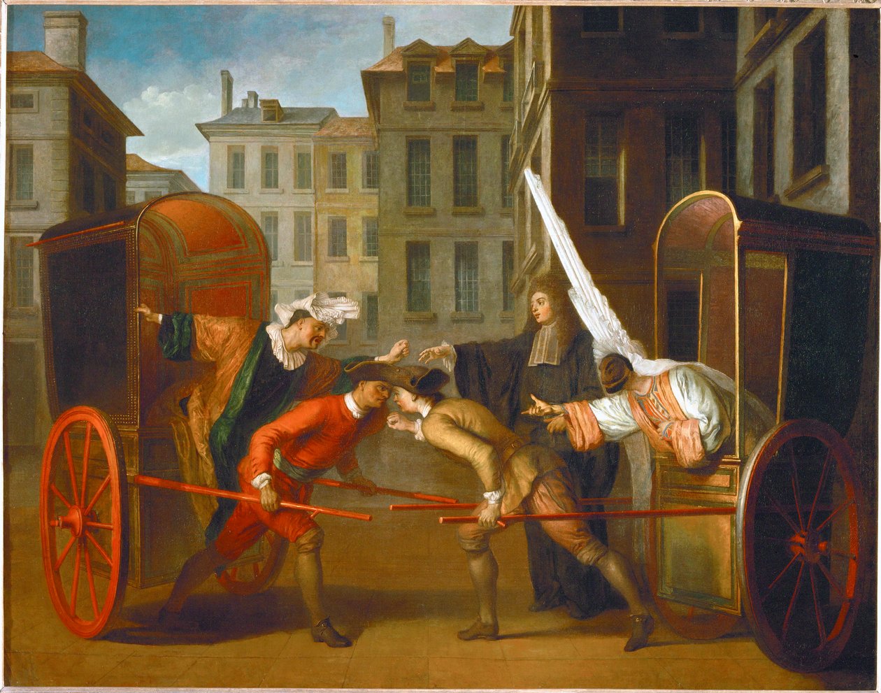 The Two Coaches, Scaramouche and Harlequin by Claude Gillot
