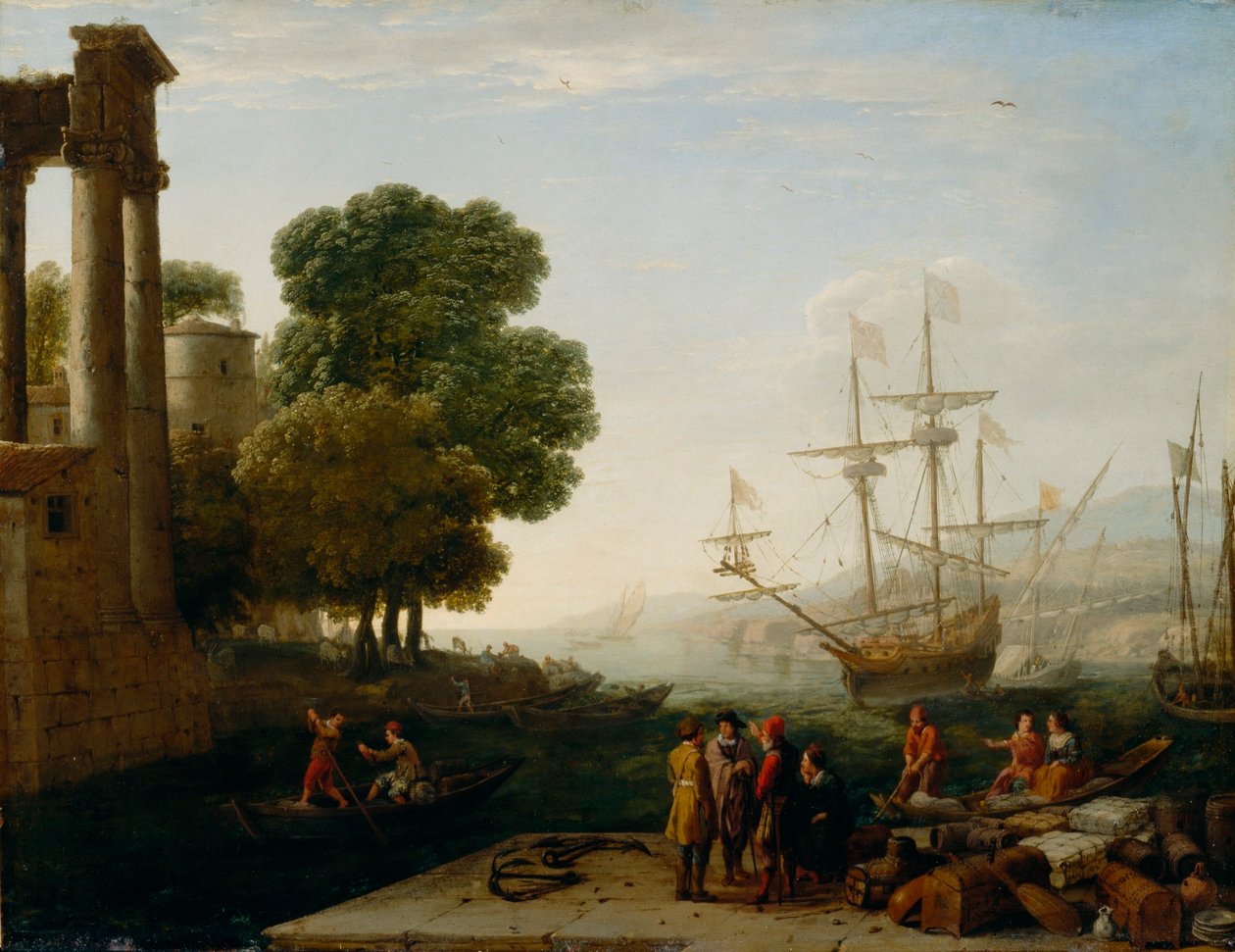 A Seaport at Sunset by Claude Lorrain