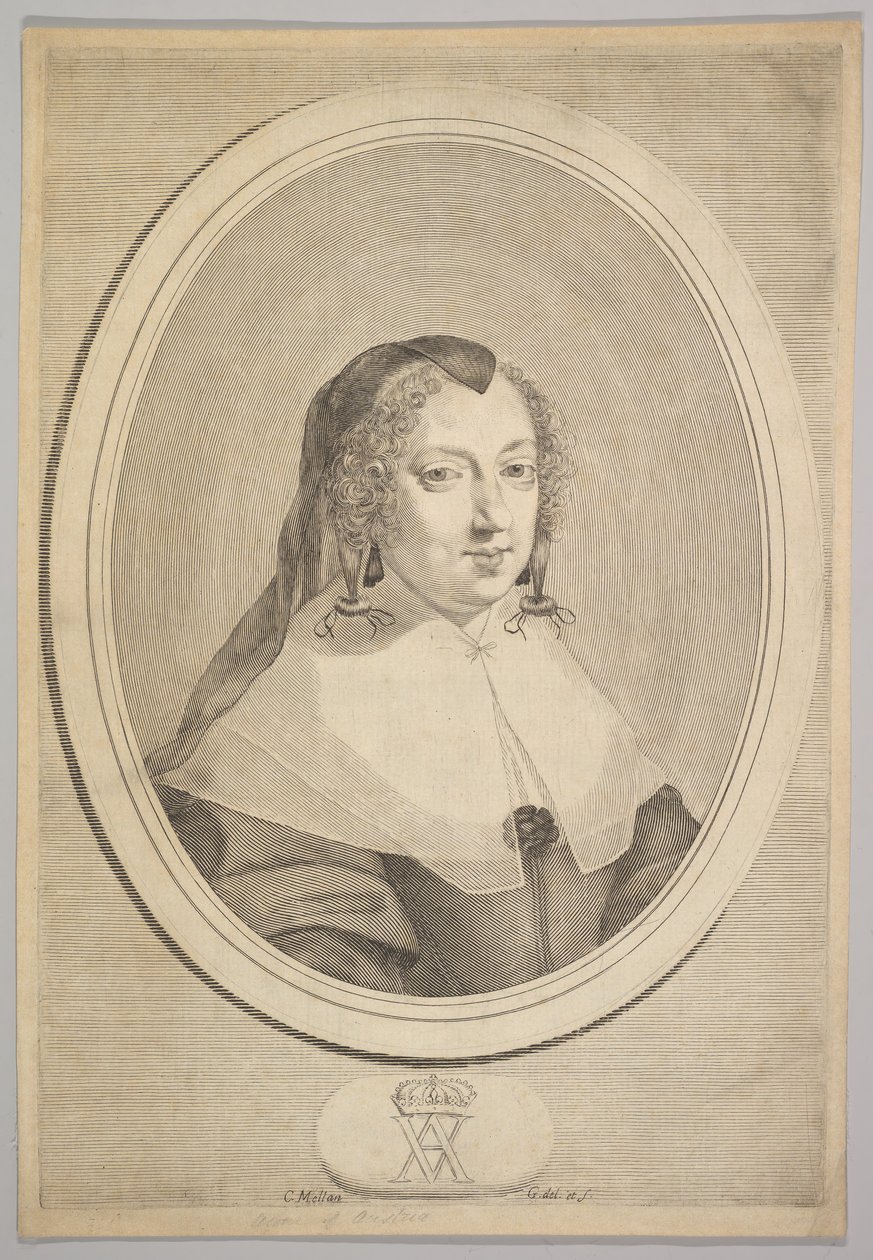 Anne of Austria by Claude Mellan