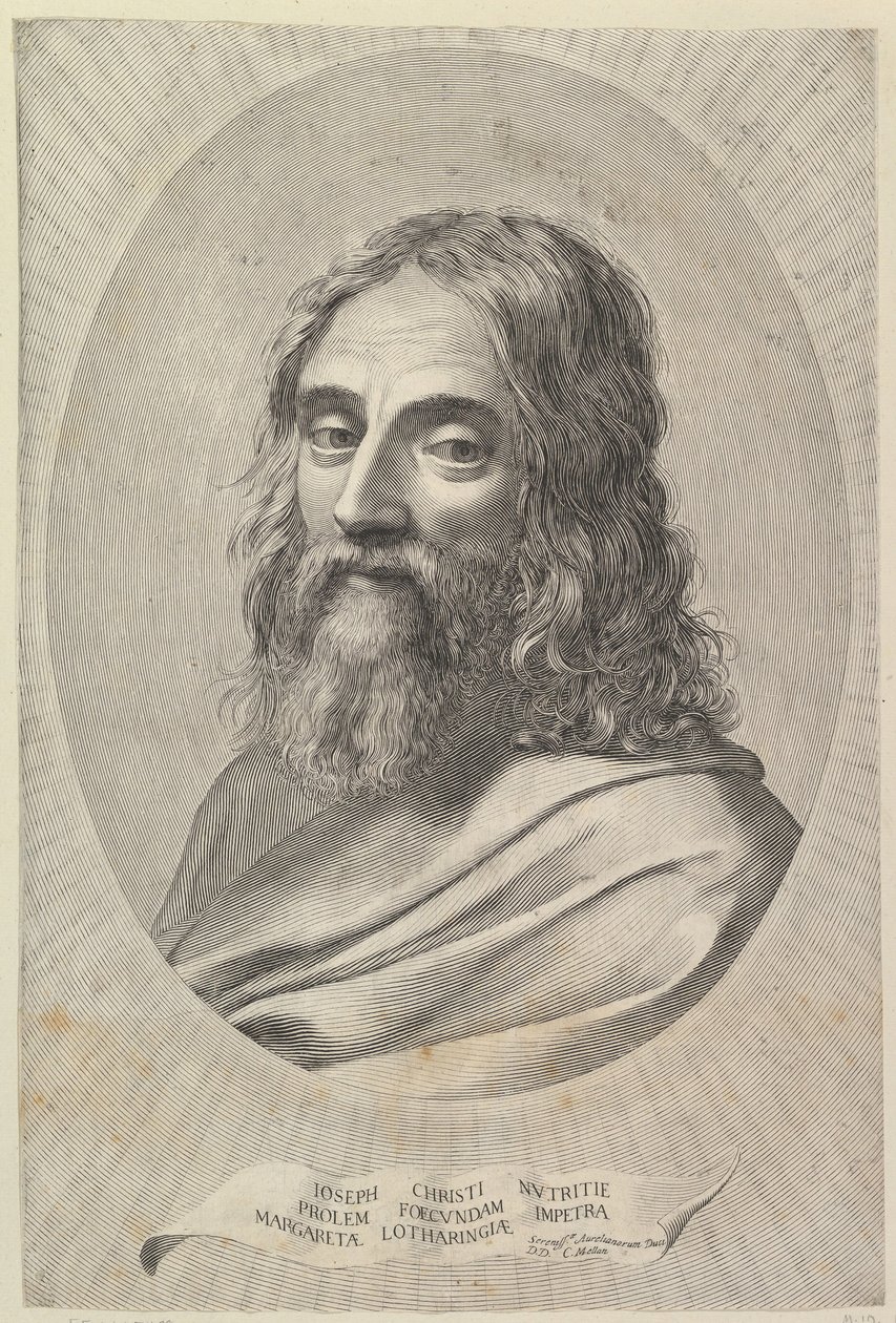 Bust of St. Joseph in an Oval by Claude Mellan