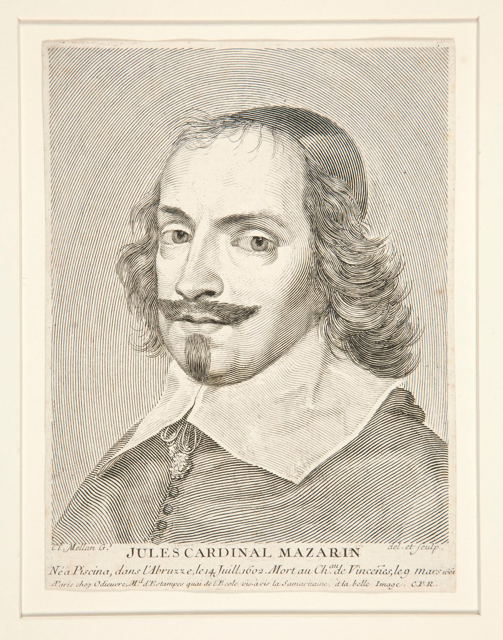 Cardinal Jules Mazarin (1602-1661) by Claude Mellan