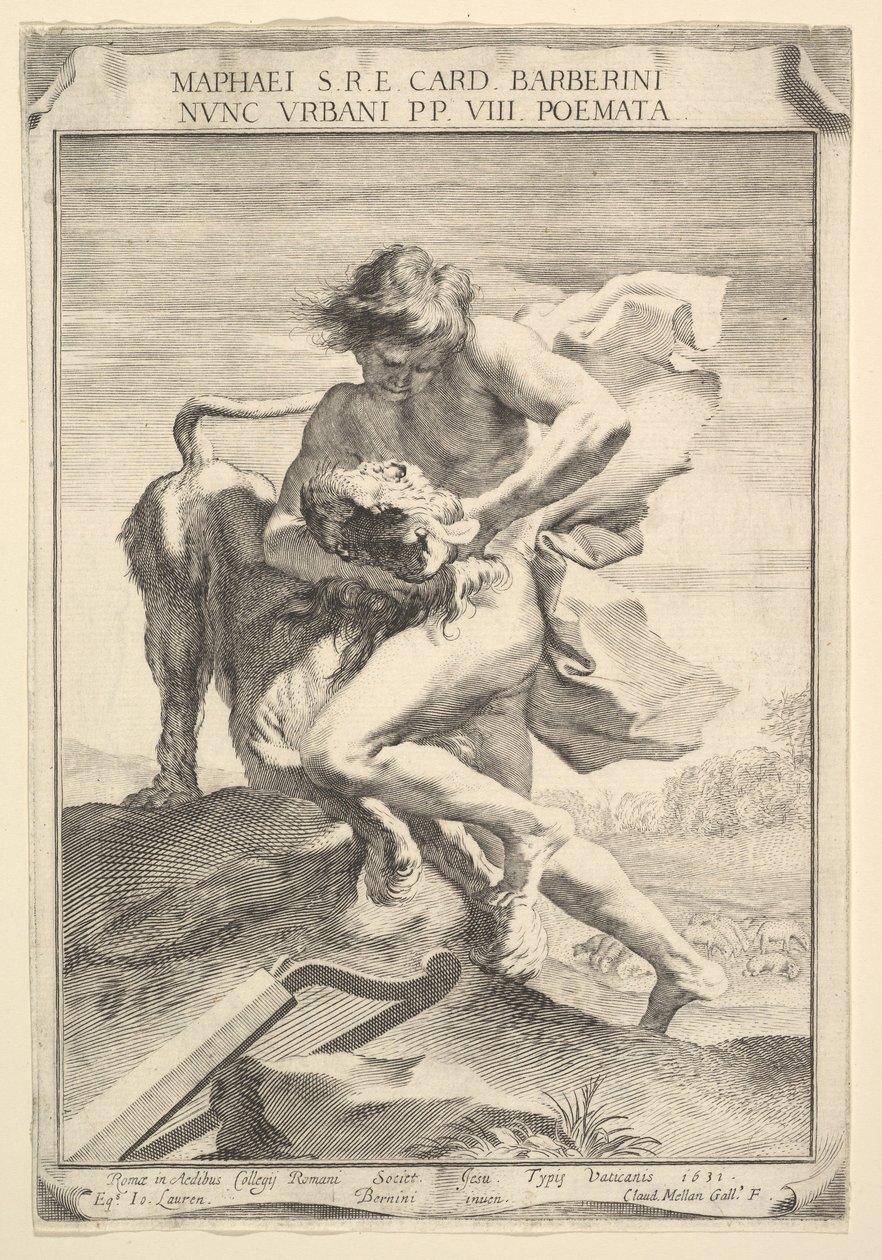 David Strangling the Lion by Claude Mellan