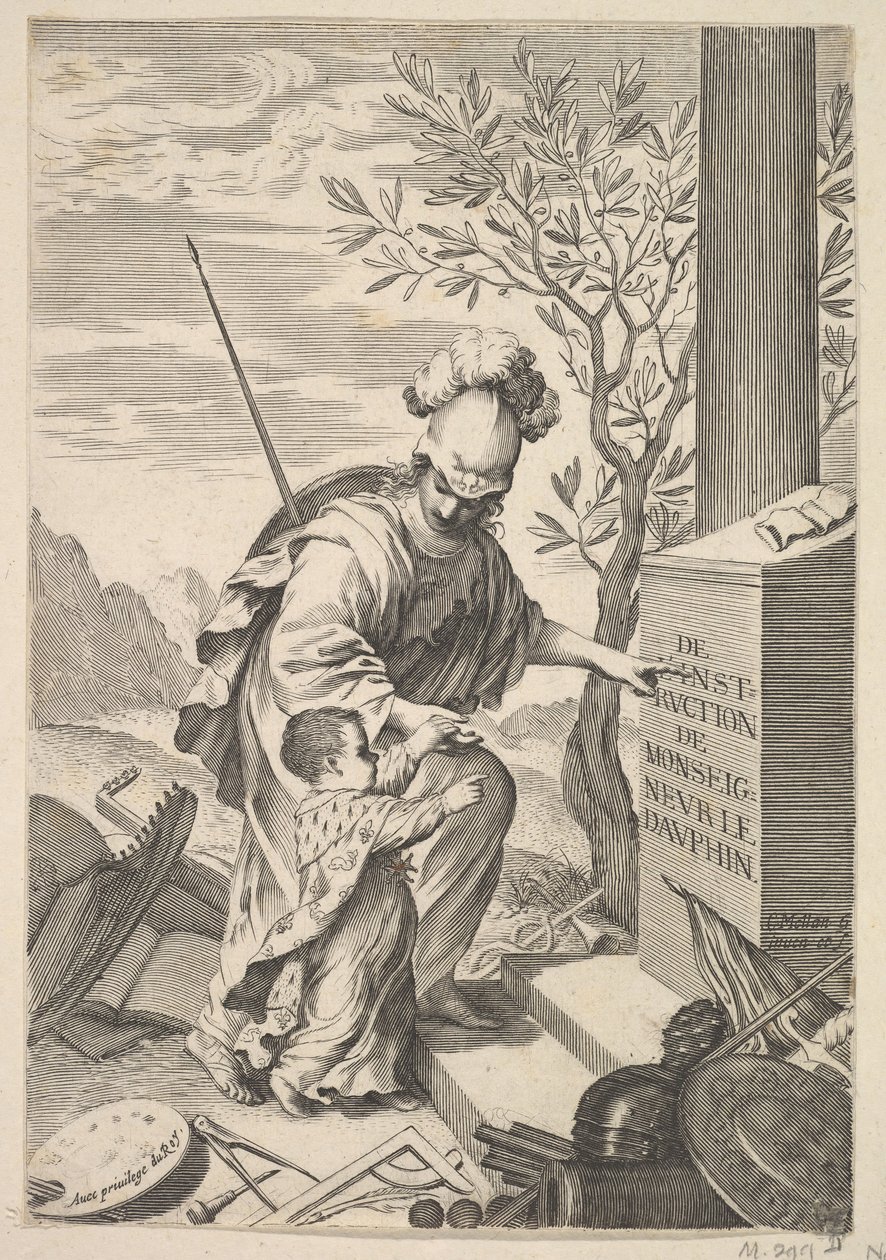 Minerva Instructs the Dauphin by Claude Mellan