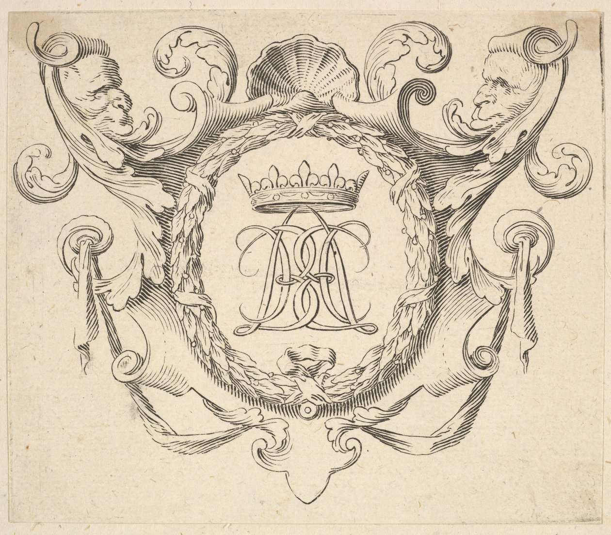 Monogram Crowned by Claude Mellan