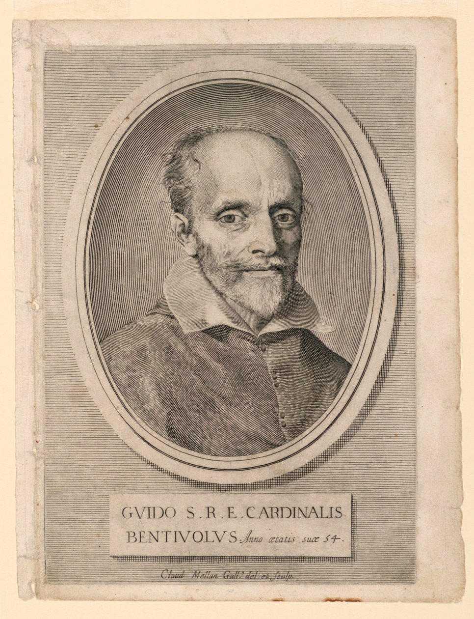 Portrait of Cardinal Guido Bentivoglio by Claude Mellan