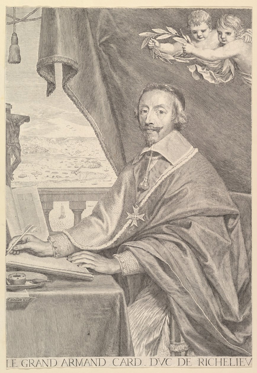 Portrait of Cardinal Richelieu by Claude Mellan