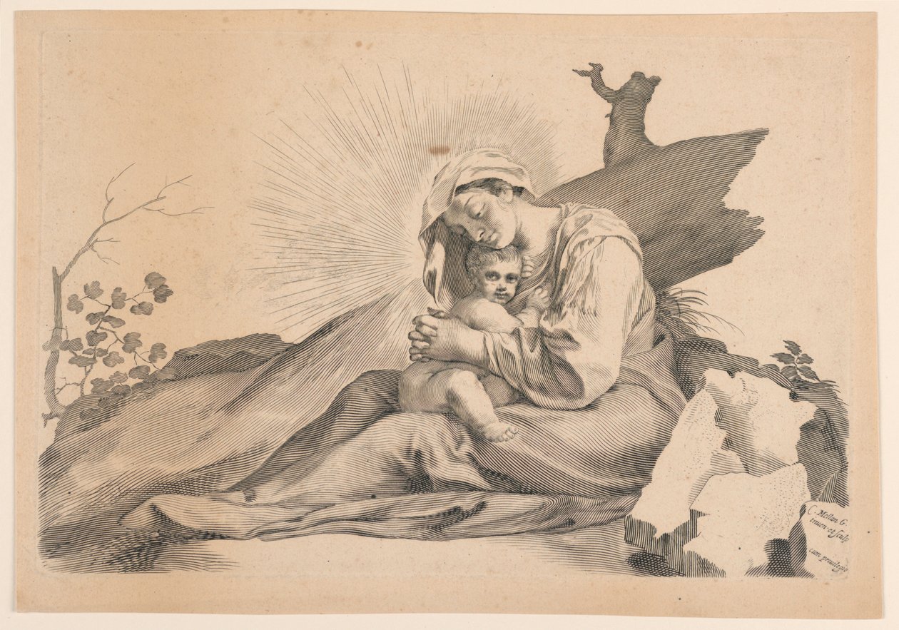 Virgin and Child by Claude Mellan