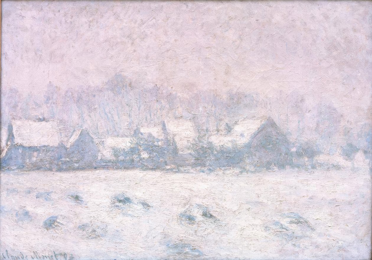 Snow Effect in Giverny (Snow in Giverny) by Claude Monet