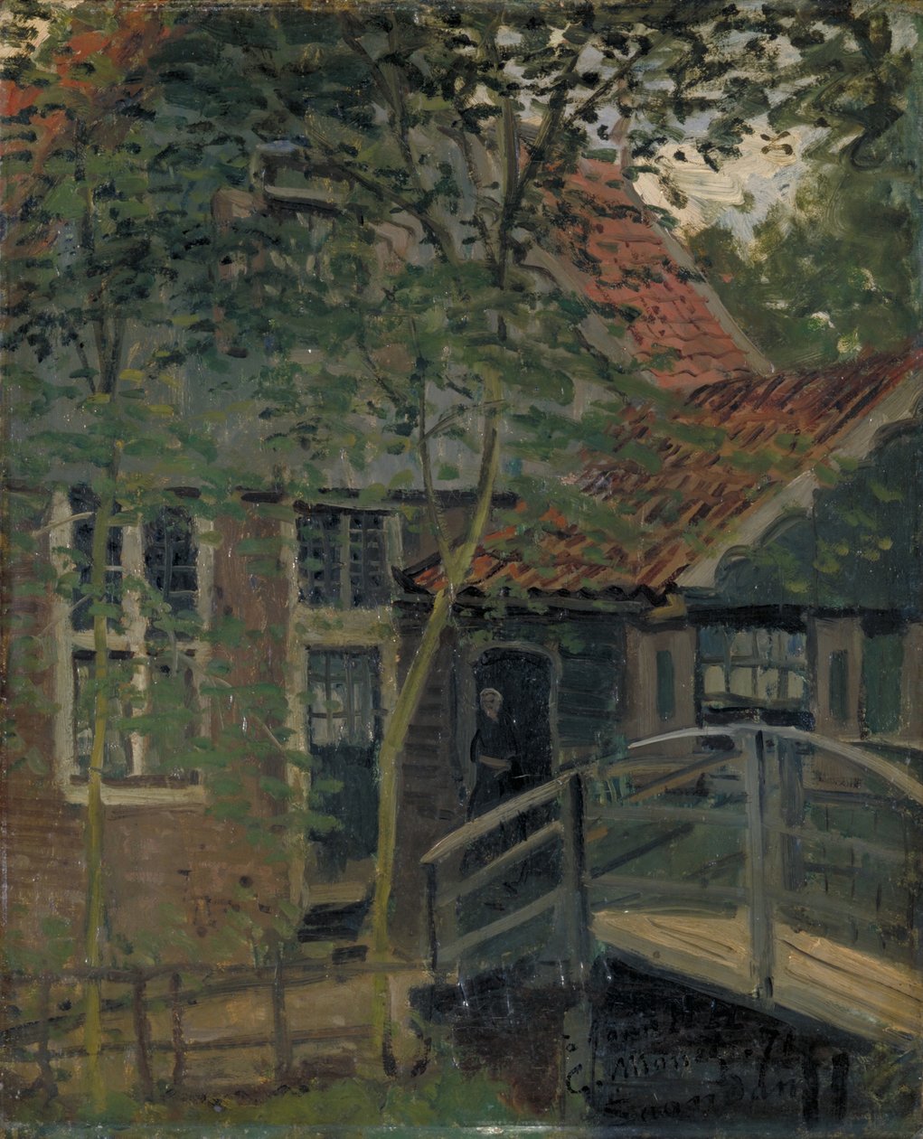 Footbridge at Zaandam, 1871 by Claude Monet