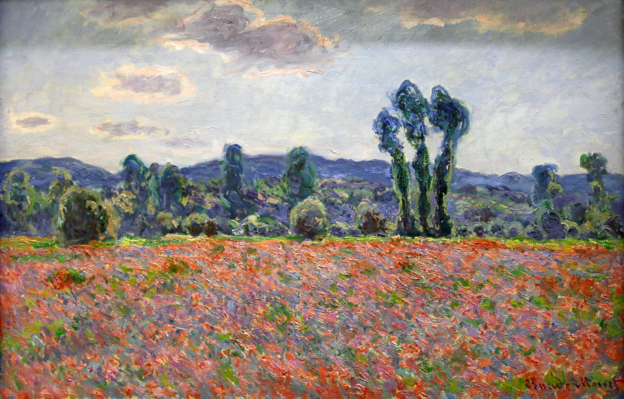 Poppy Field, 1887 by Claude Monet