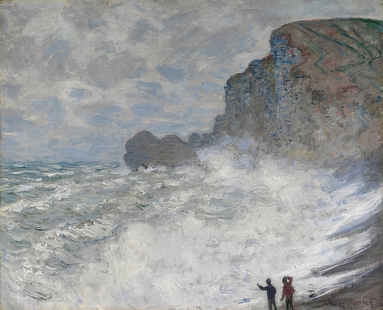 Rough Weather in Étretat by Claude Monet