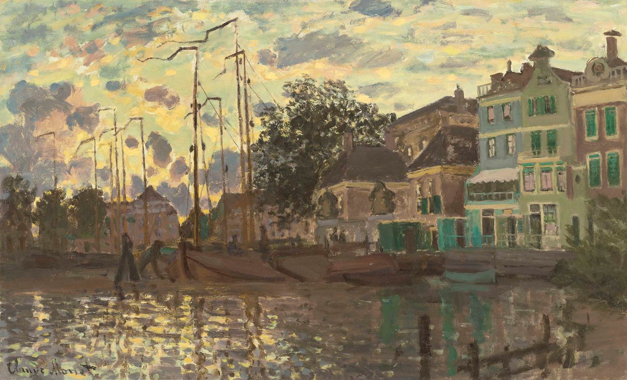 The Dam at Zaandam, Evening by Claude Monet