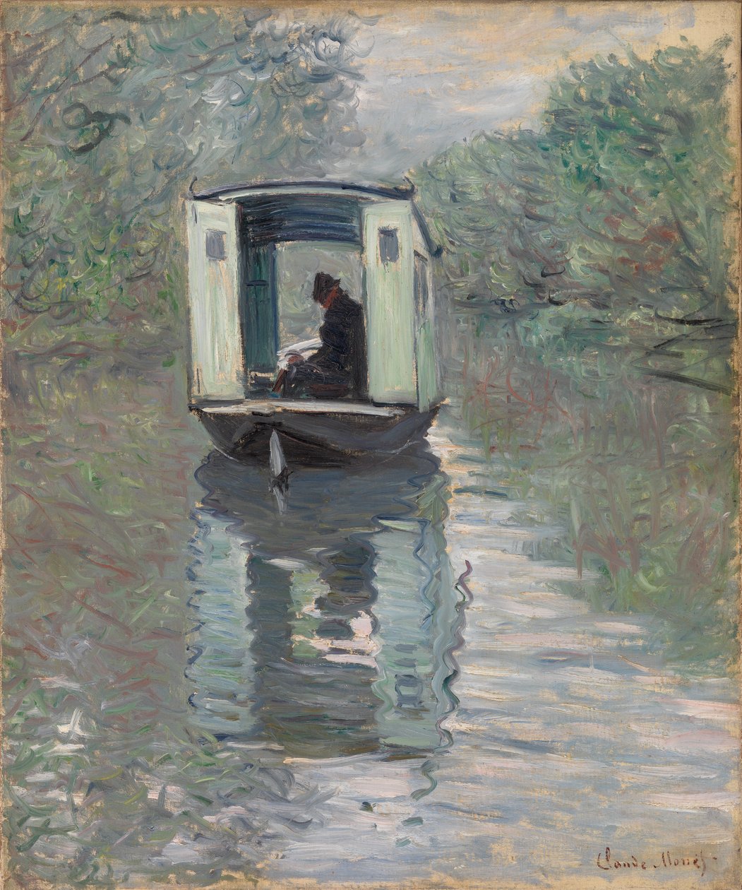 The Studio Boat by Claude Monet