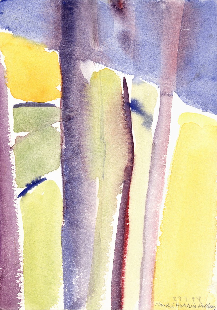 Trees overlooking the lake, 1994 by Claudia Hutchins Puechavy