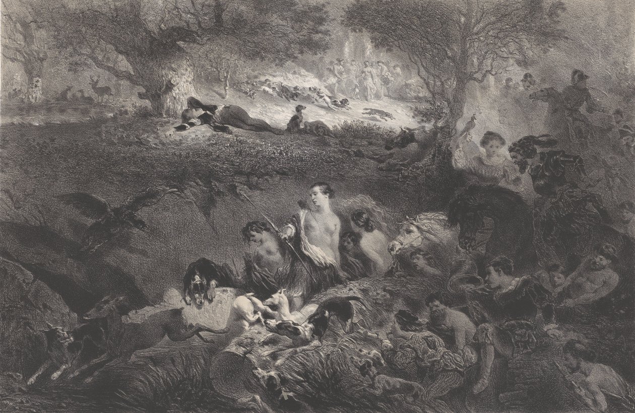 Dreams of Hunting, 1858 by Célestin Nanteuil