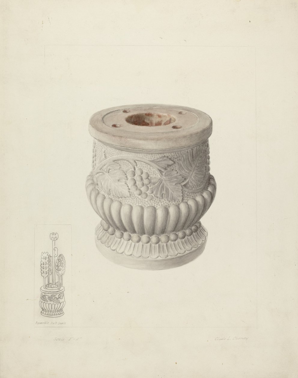 Carved Stone Urn by Clyde L. Cheney