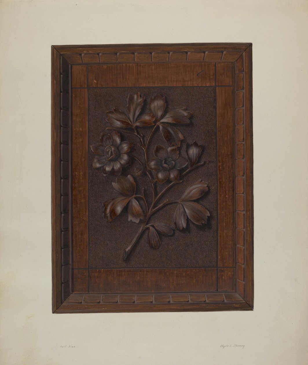 Carved Wood Panel by Clyde L. Cheney