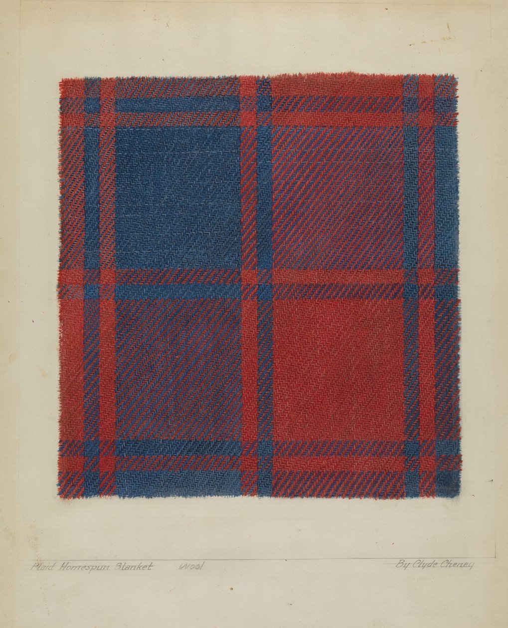 Plaid Homespun Coverlet by Clyde L. Cheney