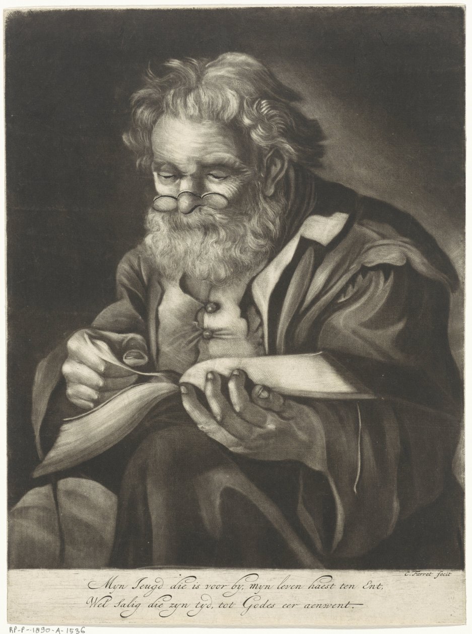 Old Man Reading by Coenraad Farret