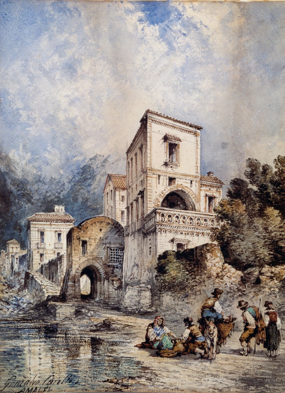 View of Amalfi by Consalvo Carelli
