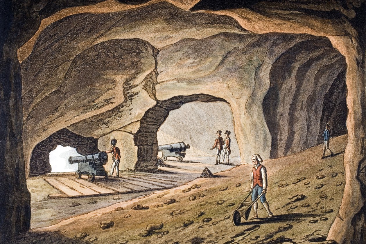Inside a Gallery on the Rock of Gibraltar, engraved by Joseph Constantine Stadler by Cooper Willyams