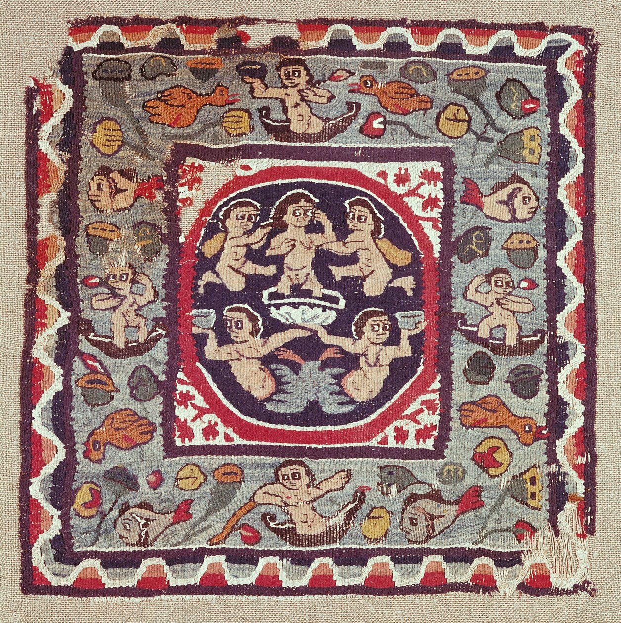 Fabric depicting Venus Anadyomene, from Antinoe by Coptic