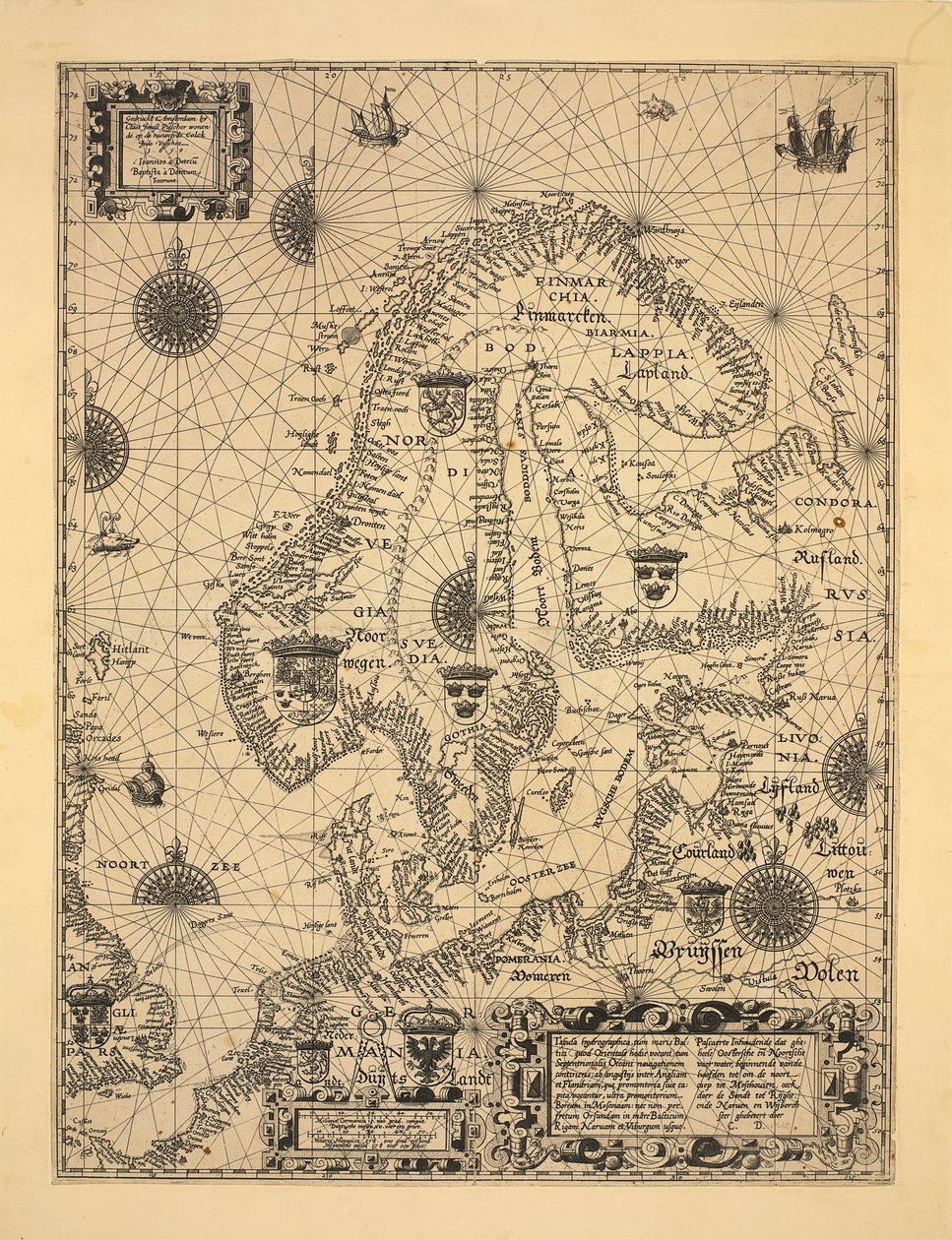 The map is published in Amsterdam (1610) and shows Scandinavia, Norway by Cornelis Doedsz