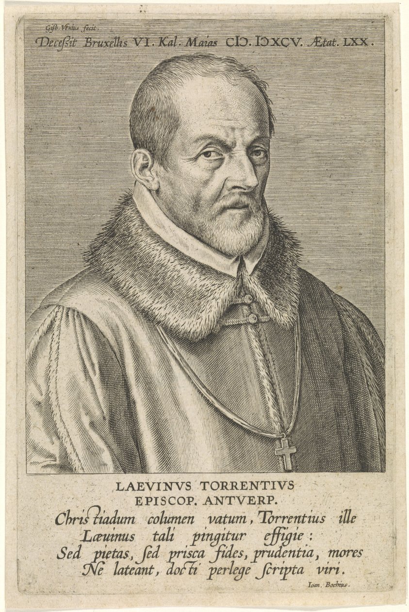 Portrait of Laevinus Torrentius by Cornelis Galle the Elder