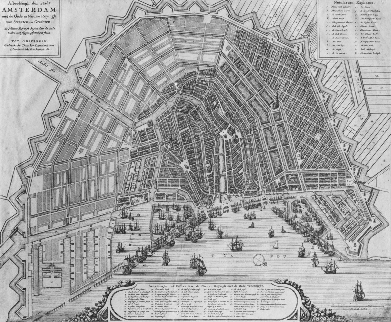 Map of Amsterdam, 1662 by Cornelis I Danckerts