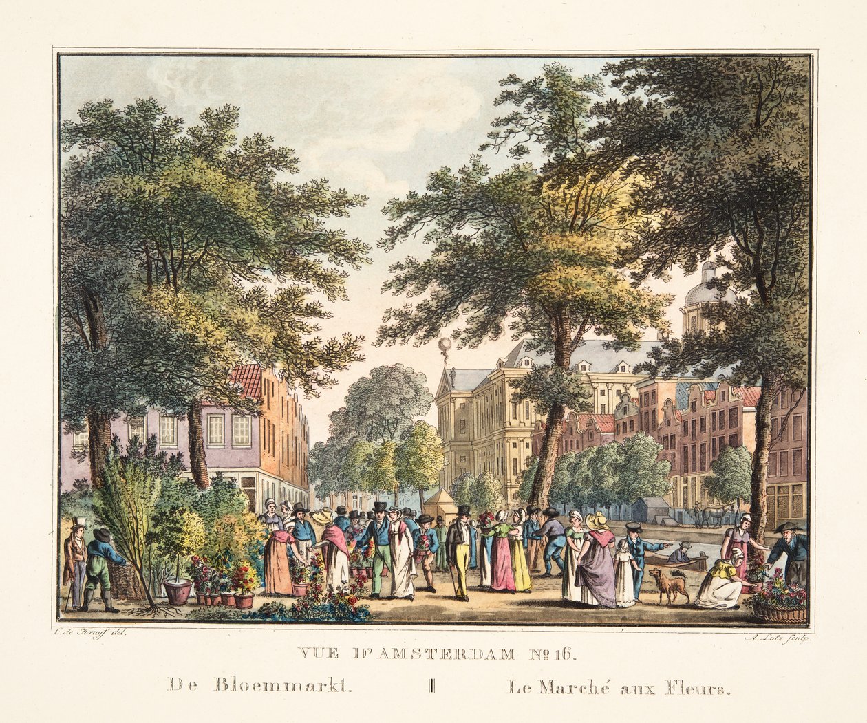 View of Amsterdam No.16. The Flower Market by Cornelis de Kruyff