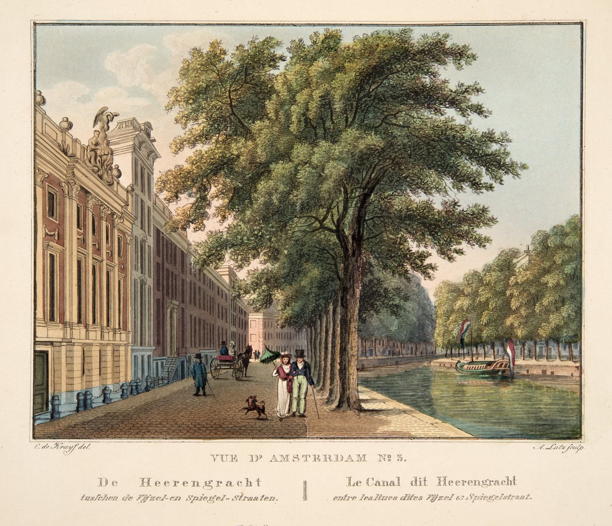 View of Amsterdam No.3. The Heerengracht between the Vijzel and Spiegel Streets by Cornelis de Kruyff