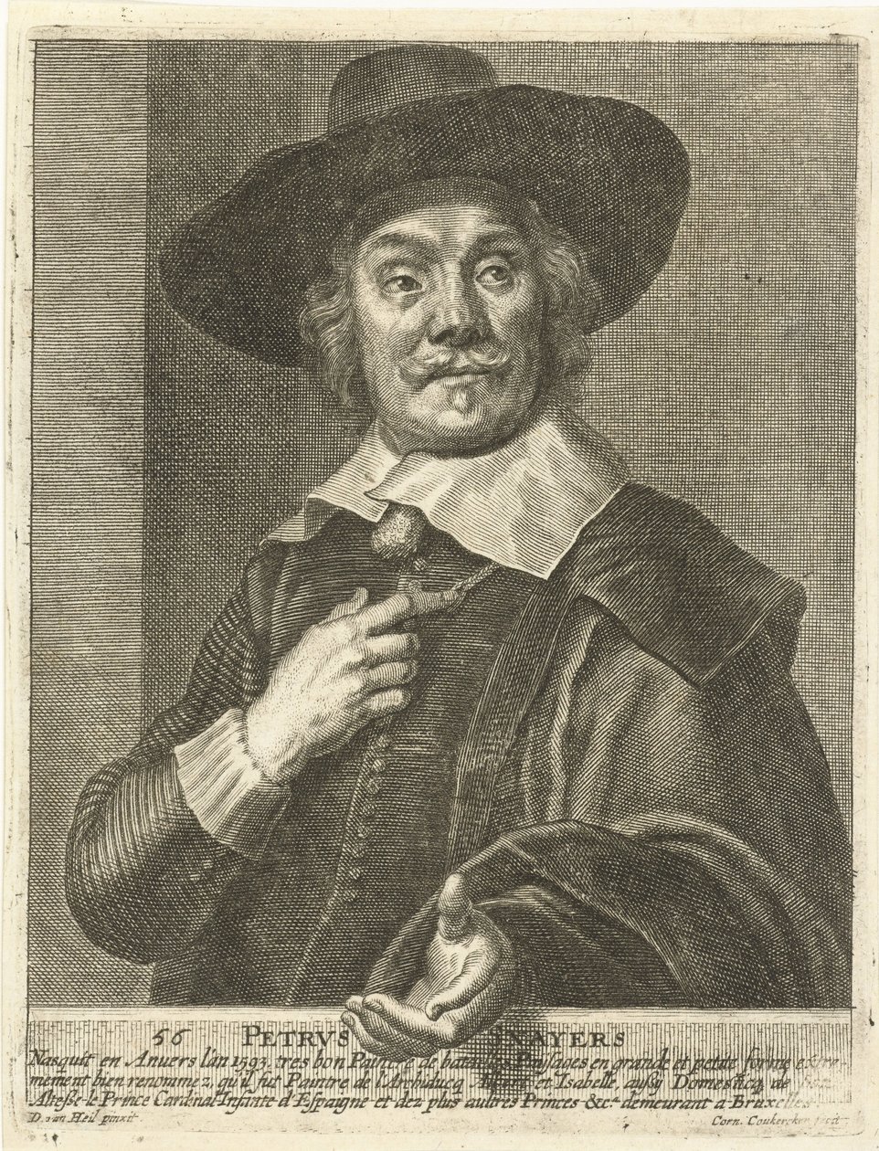 Portrait of Pieter Snayers by Cornelius van Caukercken