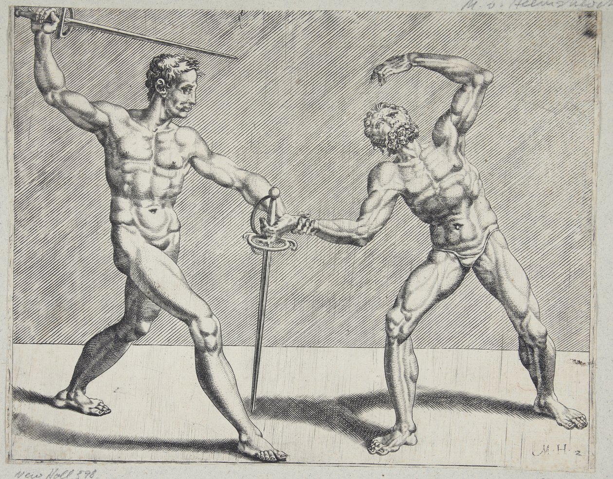 Two fencers by Cornelis Bos