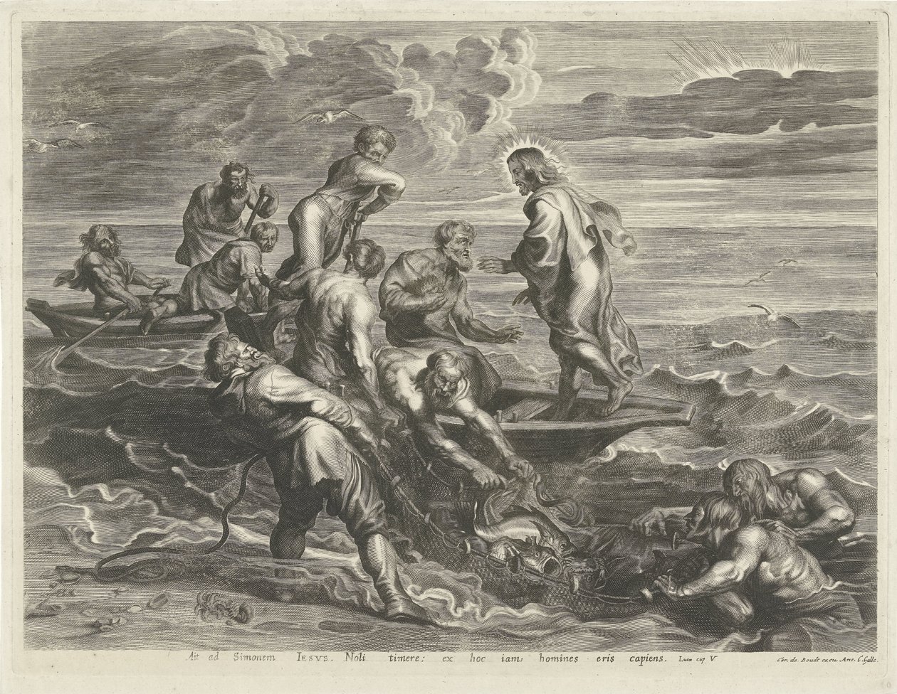 Miraculous Catch of Fish by Cornelis Galle (I)