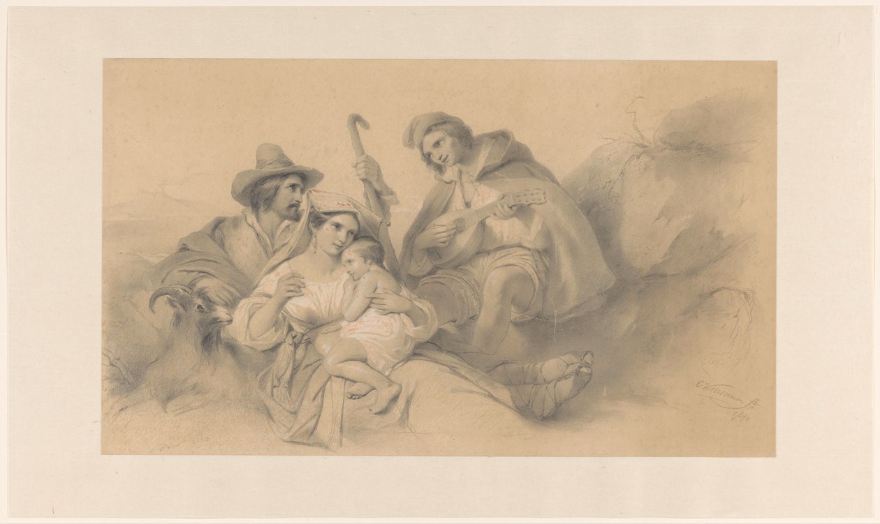 Resting Peasants by Cornelis Kruseman