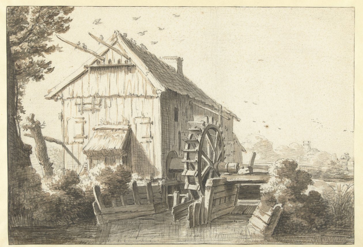 Watermill by Cornelis Saftleven (attributed to)