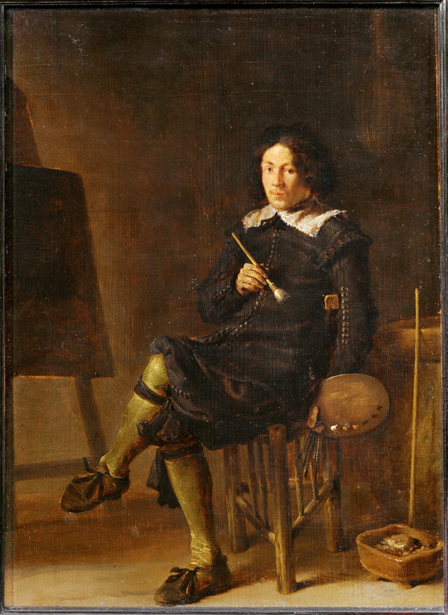 Self-Portrait at the Easel by Cornelis Saftleven