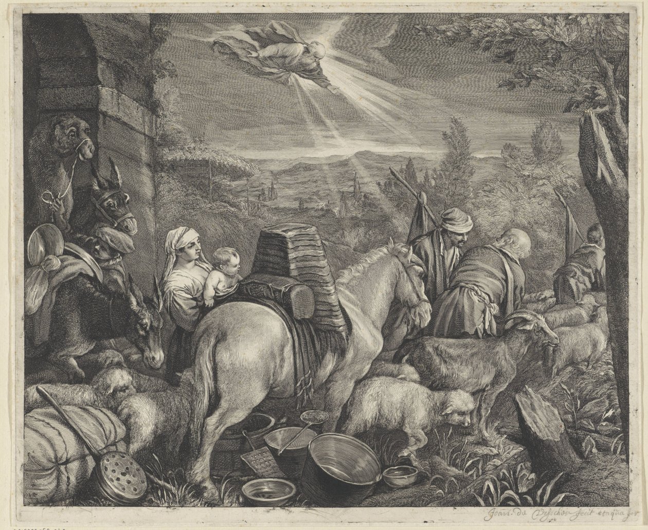 Abraham Leaves Haran by Cornelis Visscher (II)