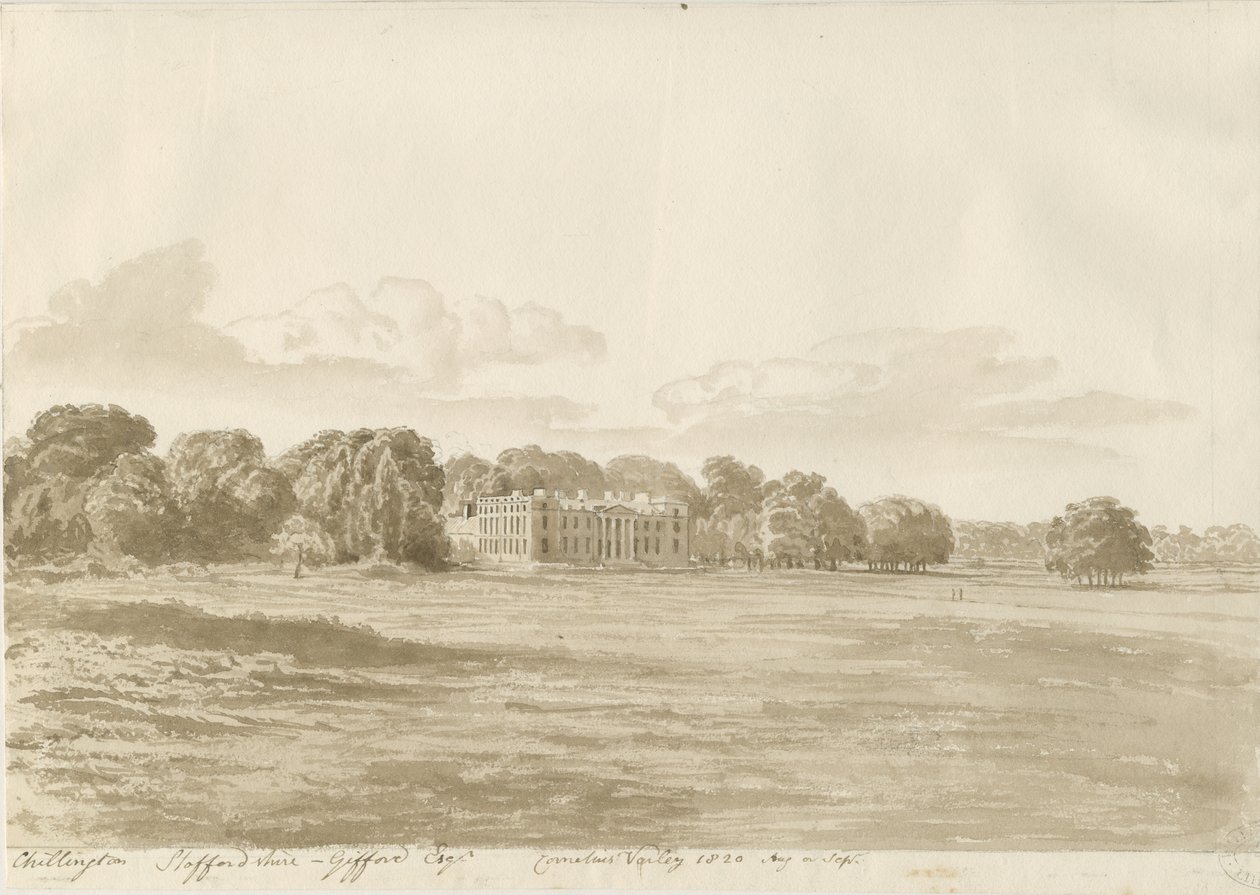 Chillington Hall by Cornelius Varley