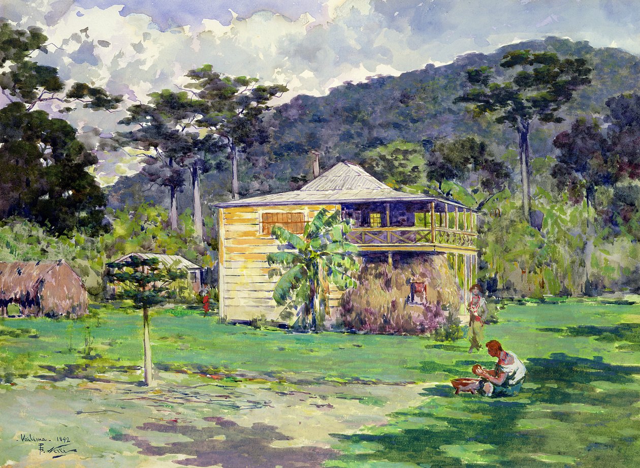 Vailima, Home of Robert Louis Stevenson on Samoa by Count Girolamo Pieri Nerli