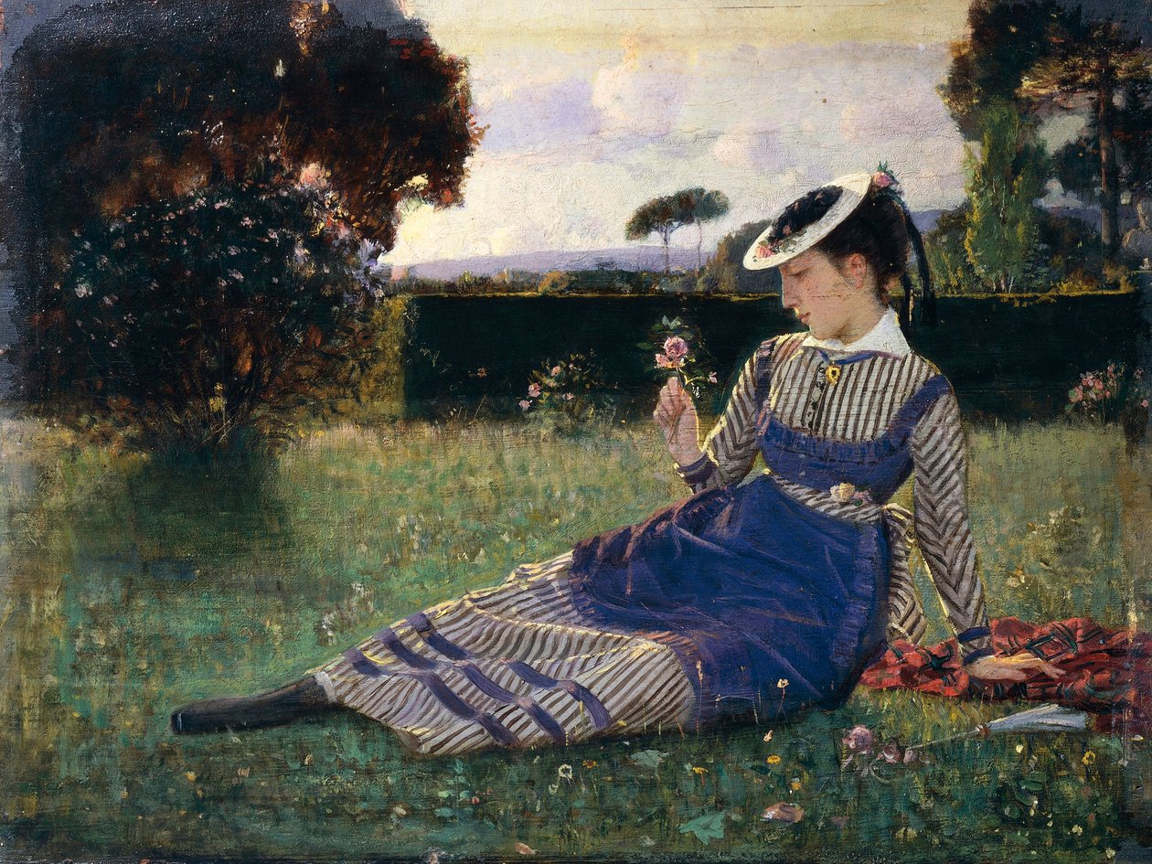 Alaide in Garden by Cristiano Banti