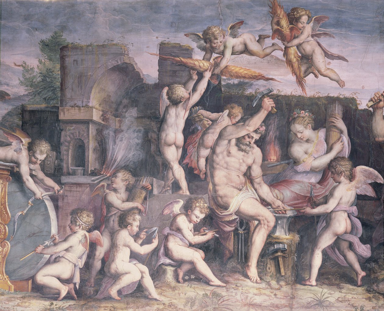 The Forge of Vulcan, 1555 by Cristofano Gherardi